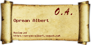 Oprean Albert névjegykártya